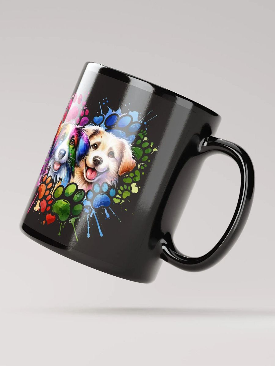 The Colorful Canine Splash Black Glossy Mug product image (3)