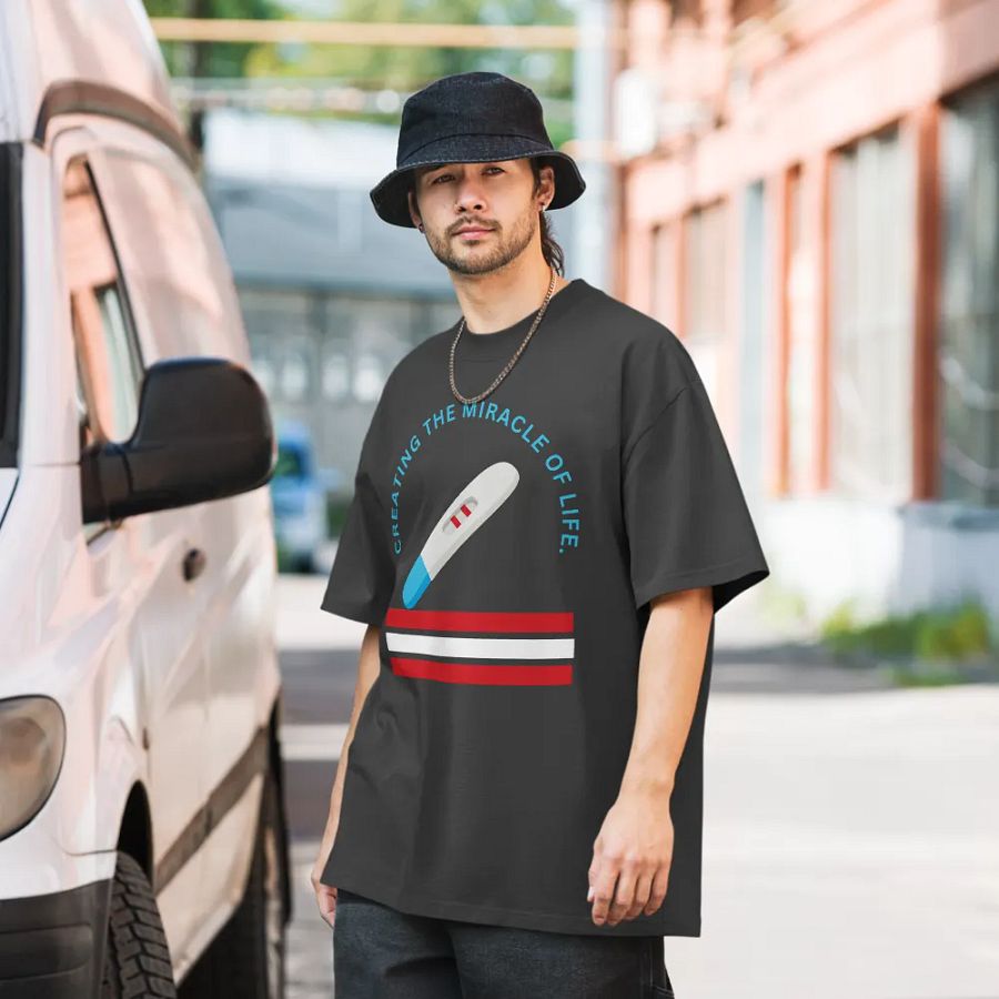 Miracle of Life Pregnancy Test Oversized Tee product image (8)