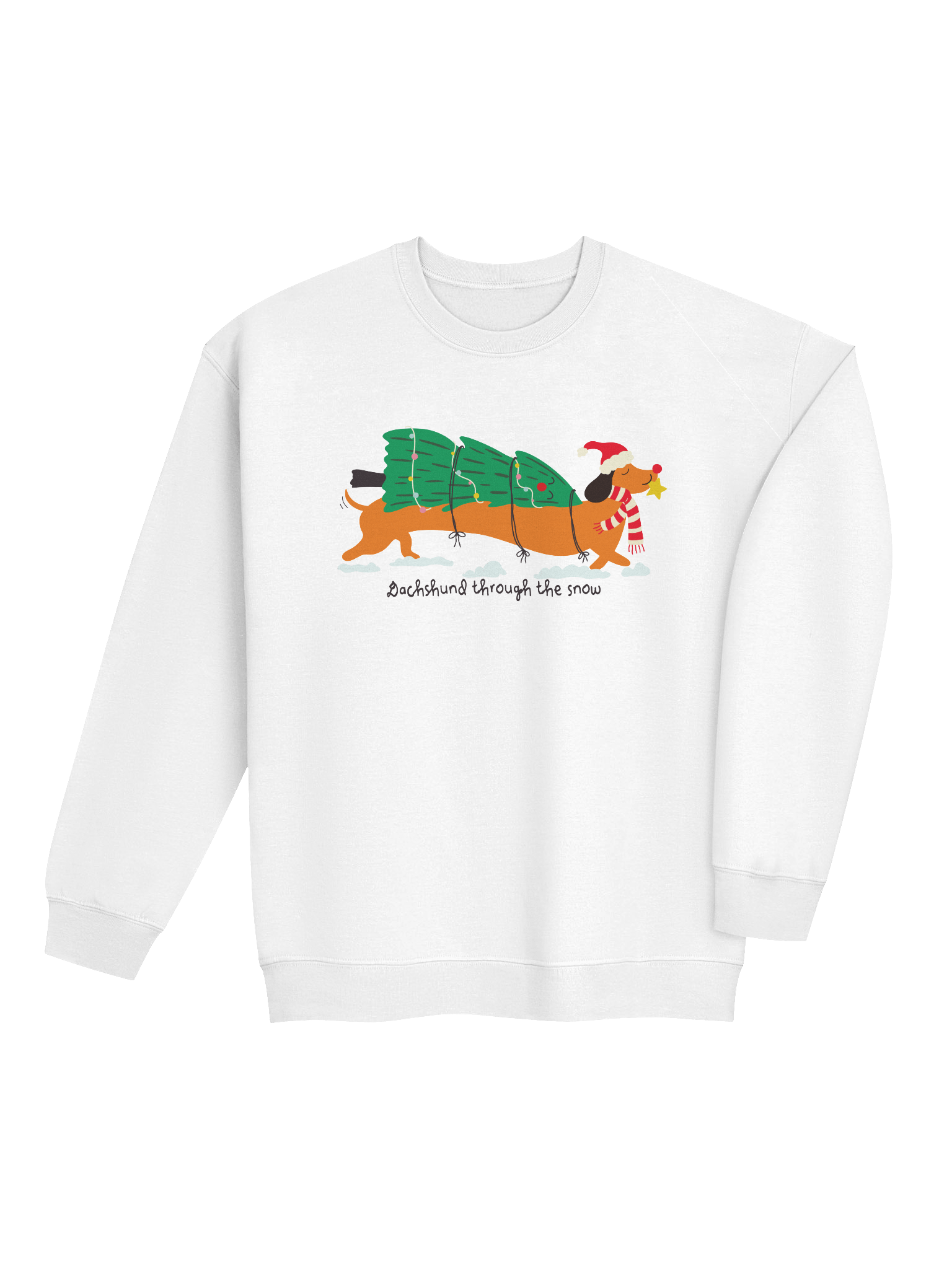 Dachshund Through the Snow Sweatshirt – Festive Tree-Wrapped Doxie product image (4)
