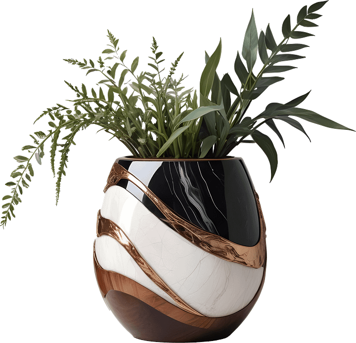 Dream of Eternity Collection – Elegant Wave Planter – PNG product image (1)