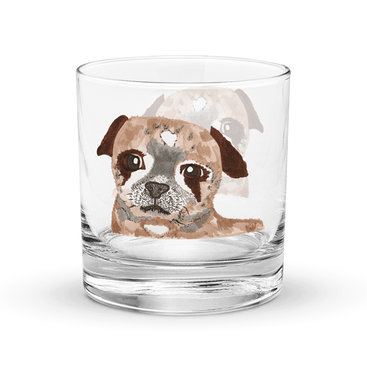 Pug Watercolour Rocks Glass product image (1)