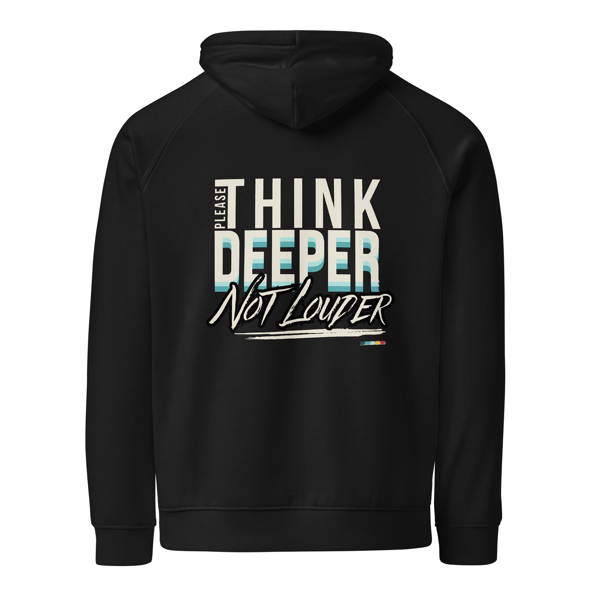 Depth Over Dazzle Hoodie – “Think Deeper” | Empowerment Organic & Recycled Raglan Hoodie — Fulfilled in EU, US & UK product image (2)