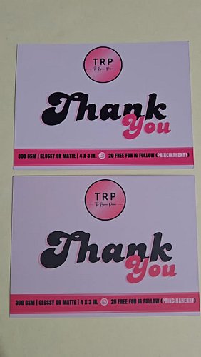 Get Business Cards, Thank You Cards, Stickers and Tags starting under $20
.
Currently 27% off
.
FREE USPS Shipping in the USA...