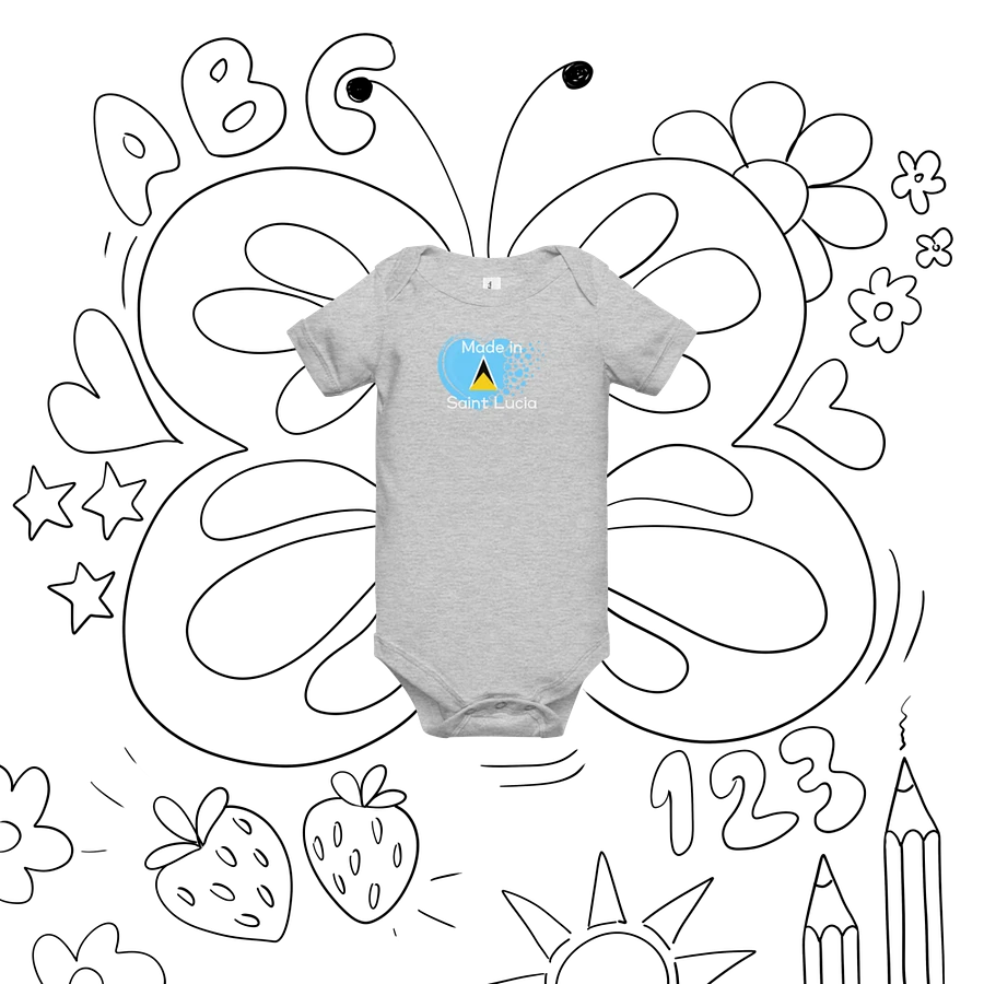 Saint Lucia Digital Heart Baby Onesie product image (46)