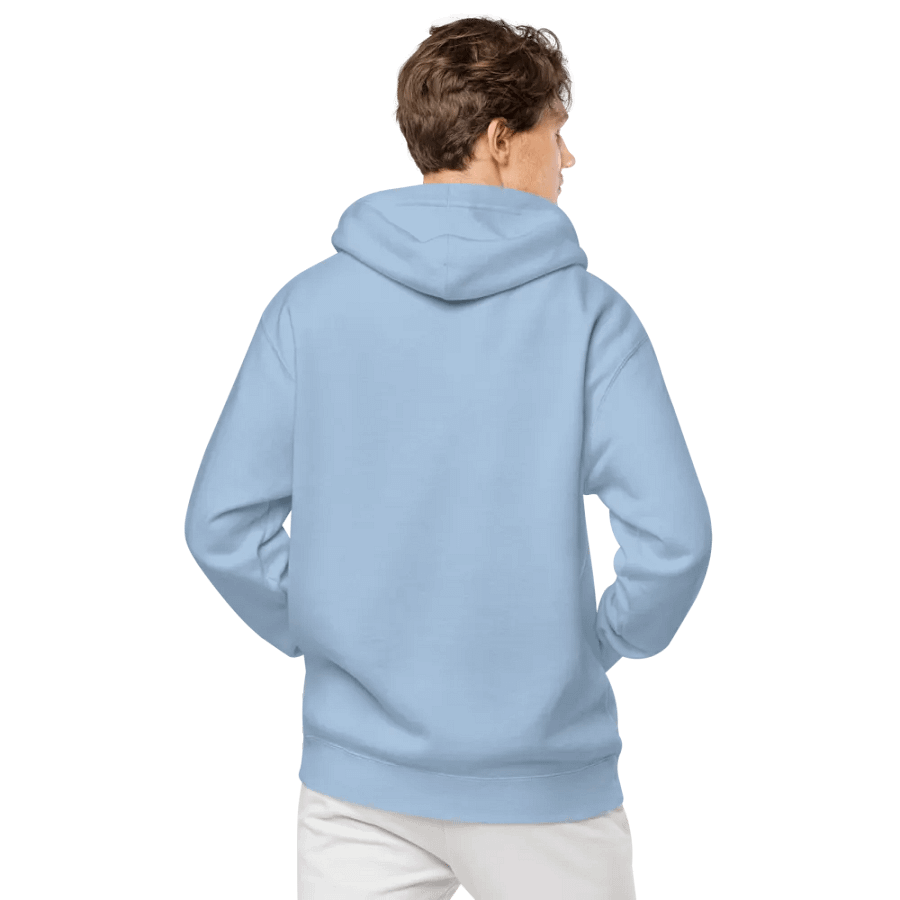 hyperverbal (L.C. comic sans with stars, duotone blue) embroidered pigment-dyed hoodie product image (7)