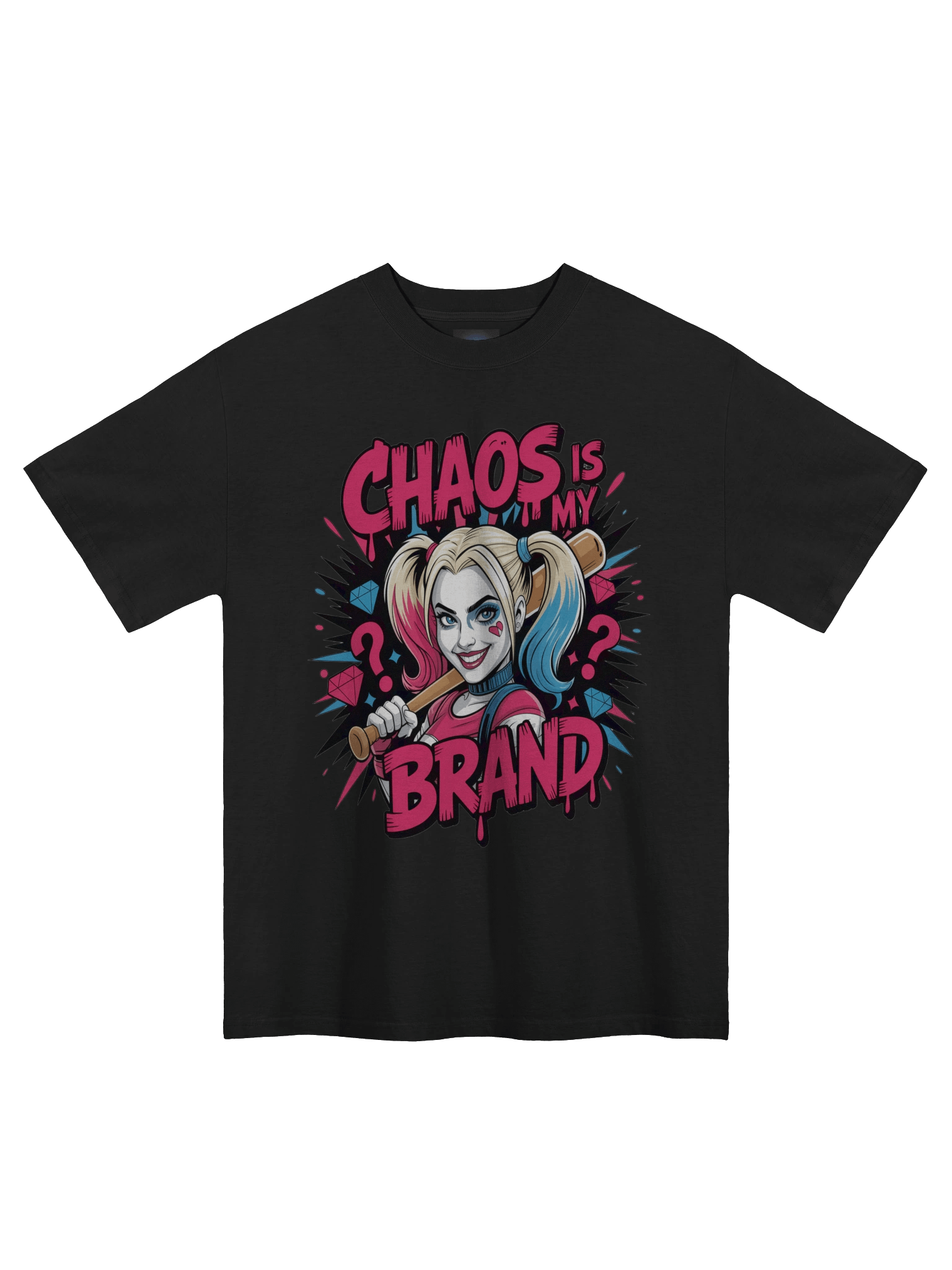 Brand of Bedlam: Harley Quinn Chaos is My Brand Oversized Faded T-Shirt product image (3)