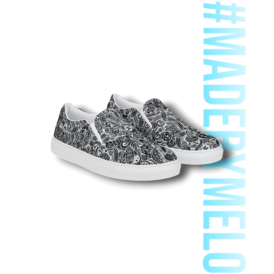 Dark Space Scribble - Men's Slip-ons | #MadeByMELO product image (4)
