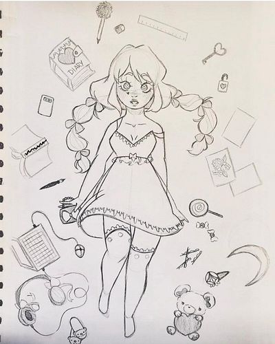 Credit: @screaming__mochi 
Thanks a dear friend for joining #bearysukiedtiy 💖 #doodle #drawing #sketchbook #dtiyschallenge