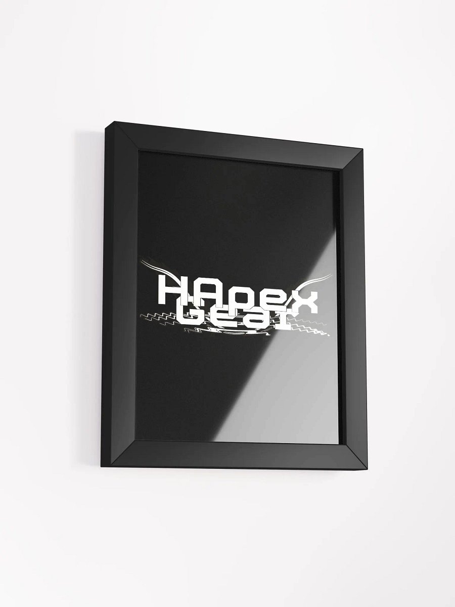 Framed - Black - High-Quality Matte Poster - Embroidered - White HApex Gear White Logo product image (2)