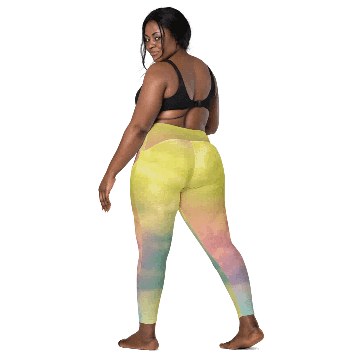 Blur cloud rainbow Design Leggings with Pocket - V12 product image (2)