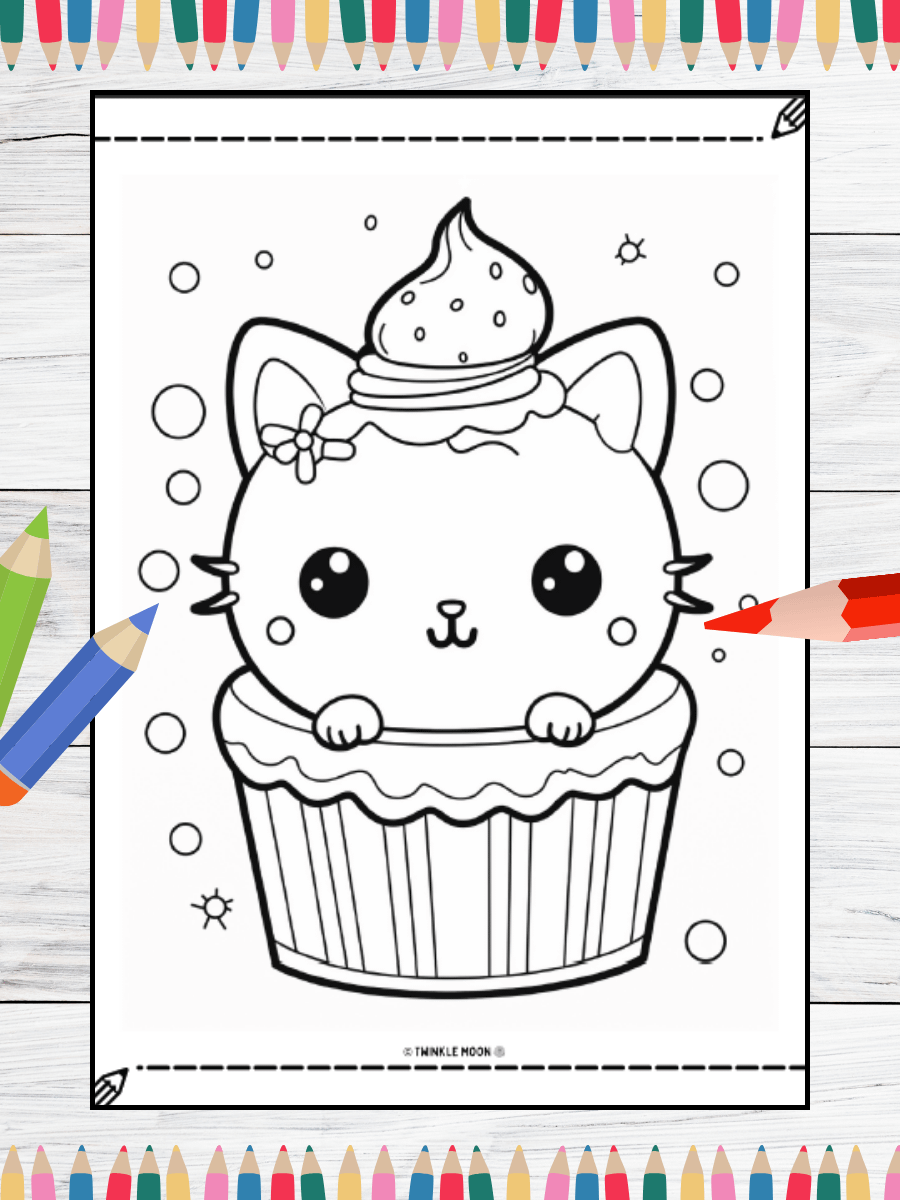 20 Cute Kawaii Coloring Pages#9 (PDF Coloring Pages) product image (3)