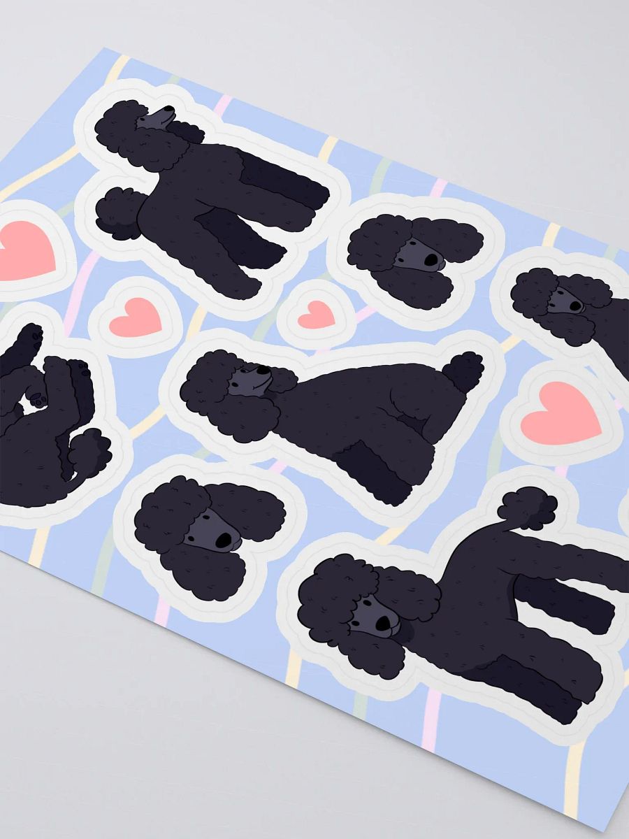 Black Poodle Dog Sticker Sheet product image (3)