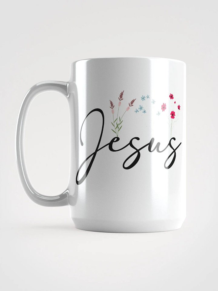 Jesus Floral White Glossy Mug product image (2)