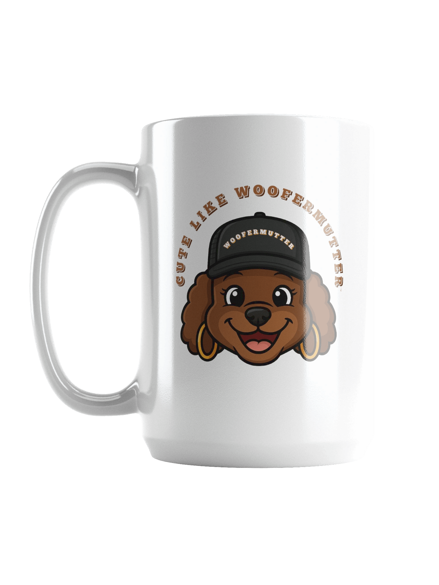 Cute As A WooferMutter™ Brown Poodle White Ceramic Mug product image (1)