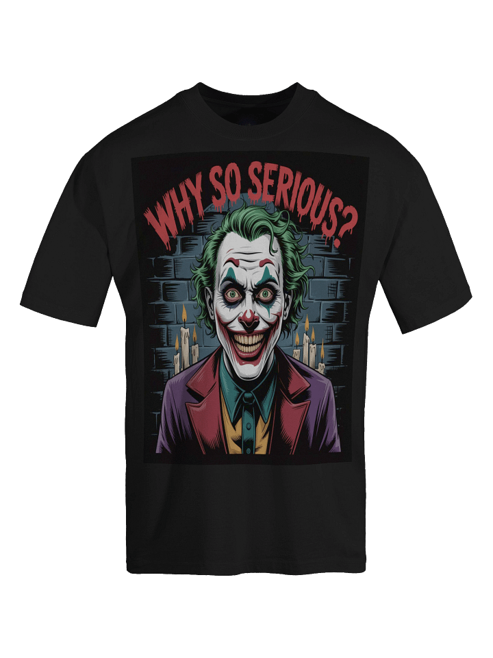 Sinister Query: Why So Serious? Joker Oversized Faded T-Shirt product image (1)