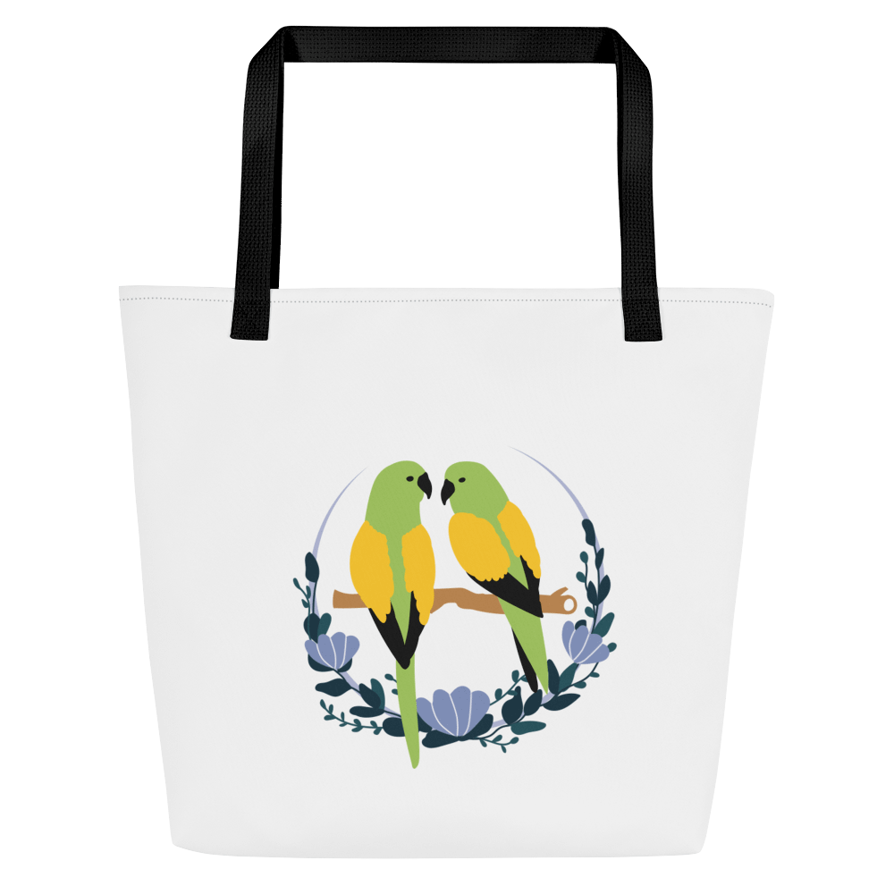 Floral Parrot Paradise Large Tote Bag product image (1)