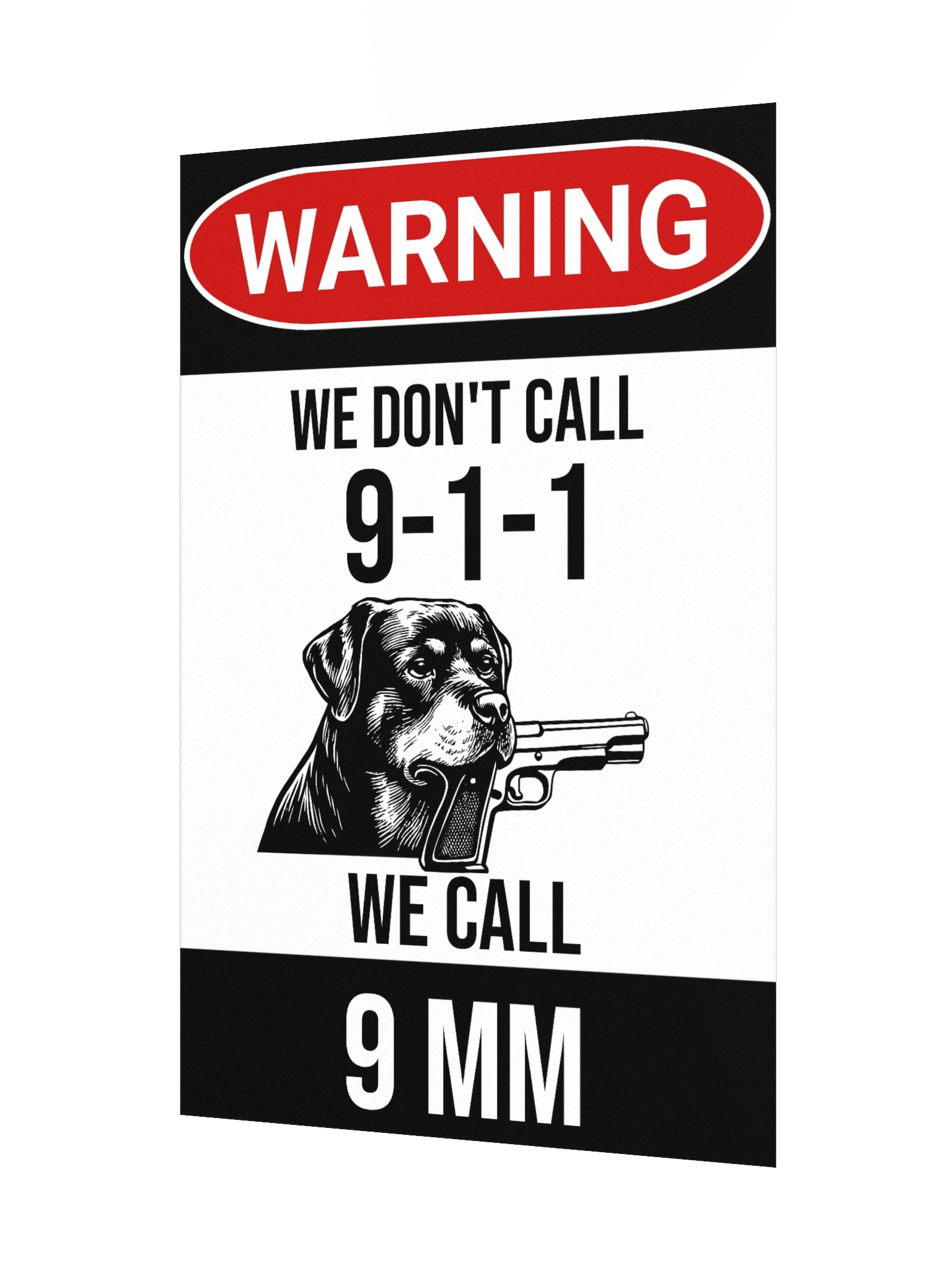 Rottweiler Warning: 9 MM Defense Poster product image (7)
