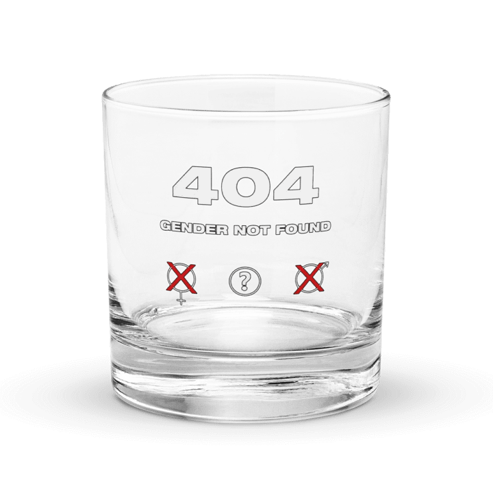 404 Gender Not Found Rocks Glass product image (1)