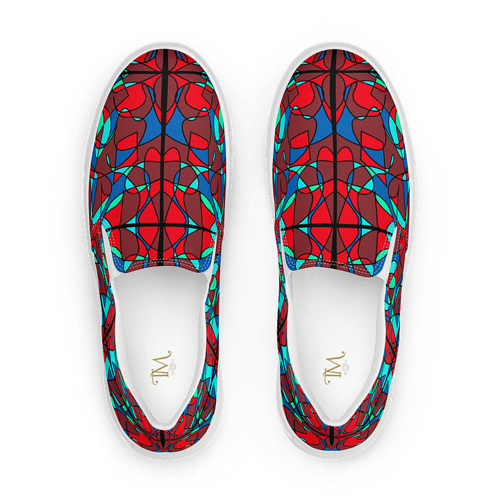 Red Stained Glass – Men's Slip-On Canvas Shoes product image (1)