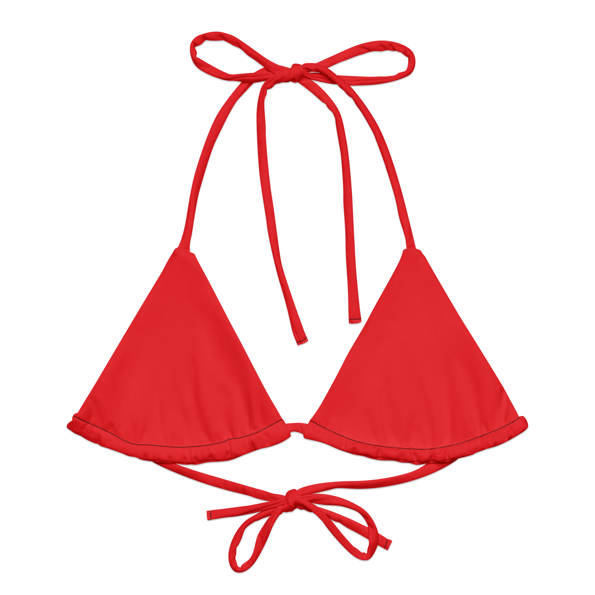 Tomato Red Solid Color String Bikini Top product image (1)