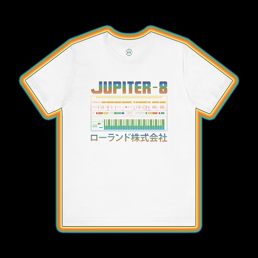 Jupiter 8 T-Shirt - Roland JP-8 (Vintage Analog Synthesizer) COLOUR PRINT B product image (1)
