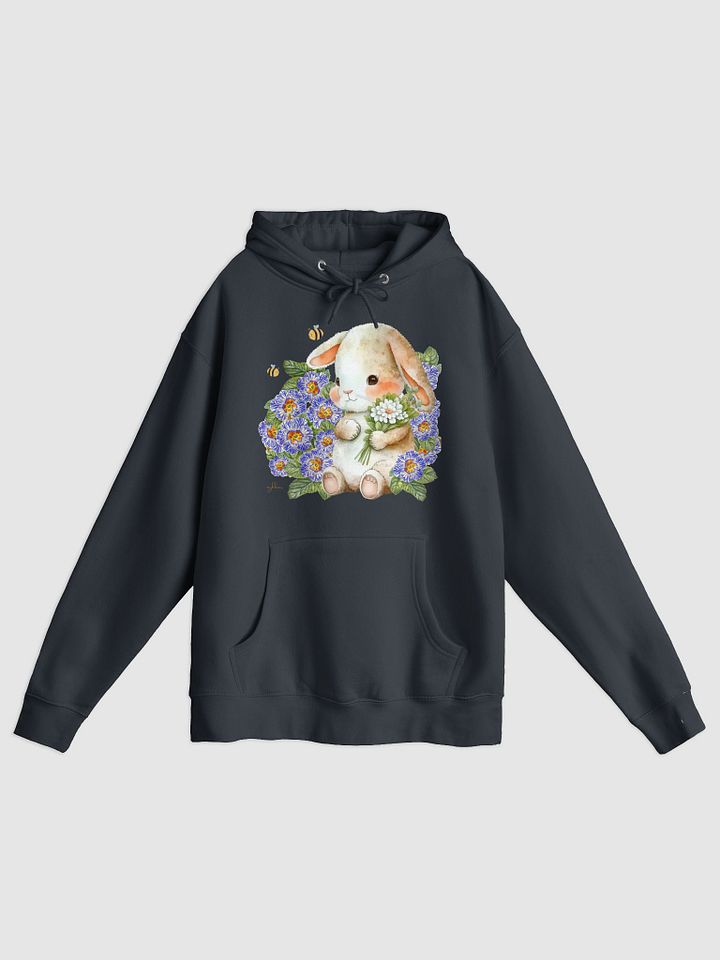 Garden Whispers: Bunny and the Primula Zebra Blues Unisex Hoodie | Double-Sided Design, Ultra Soft, Relaxed Fit product image (1)