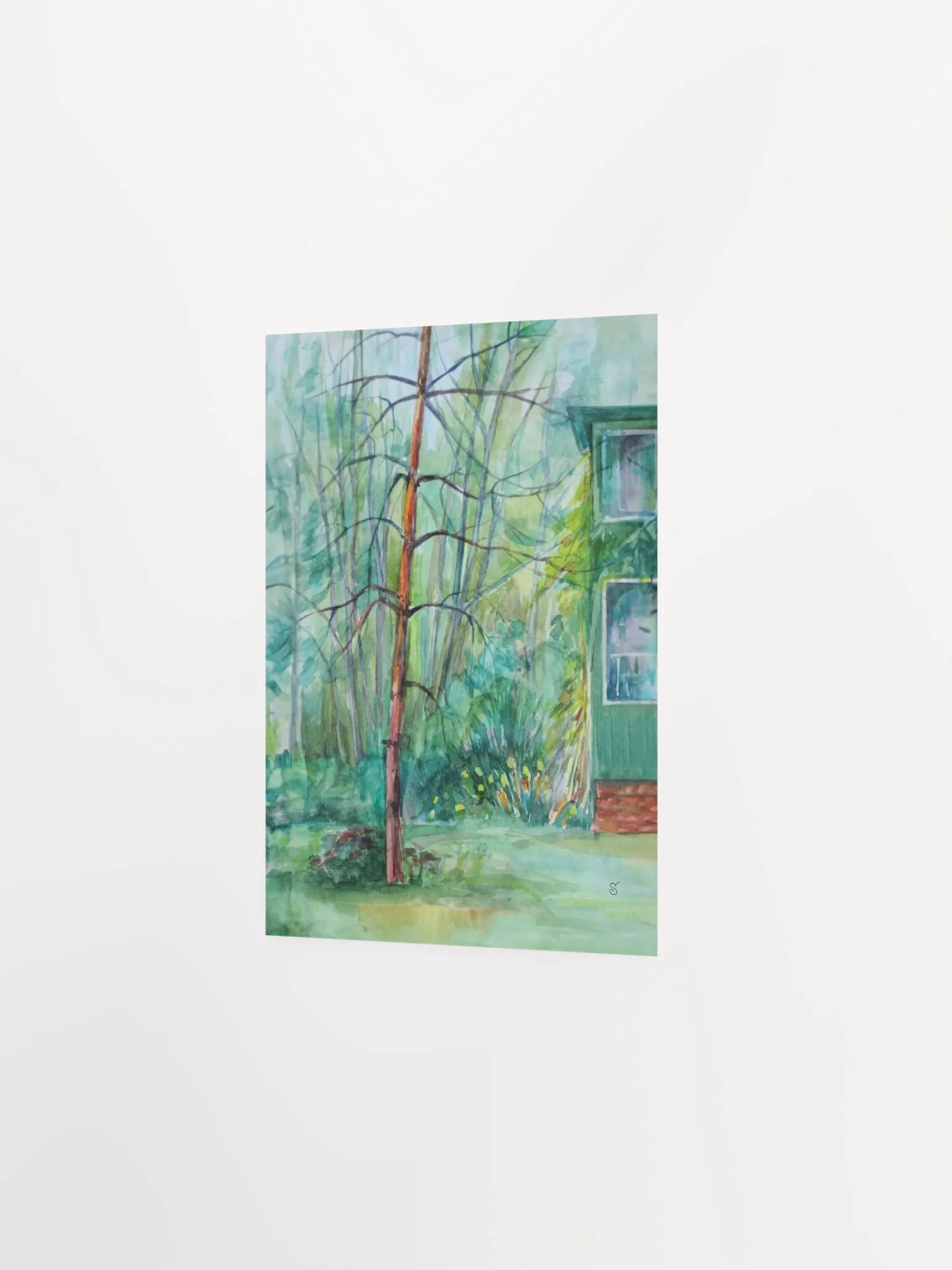 Serene Greenery Watercolor Poster - Forest Dacha product image (3)