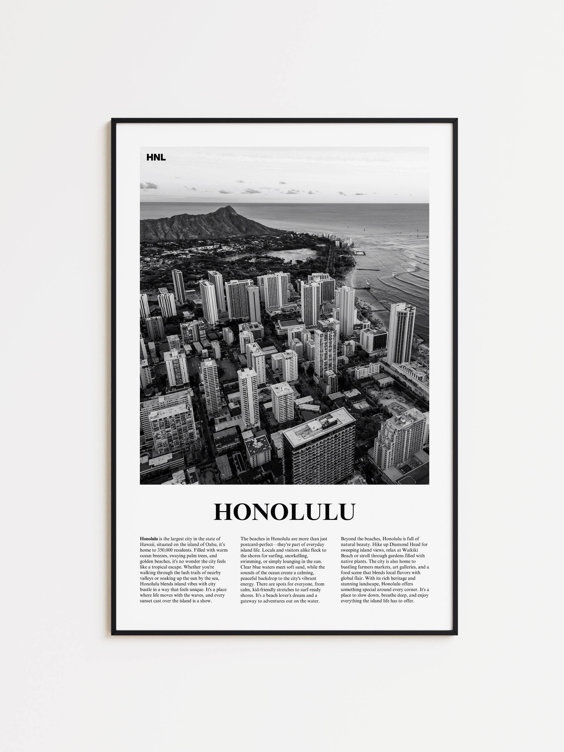 Honolulu 01 Newspaper Poster | Framed product image (1)