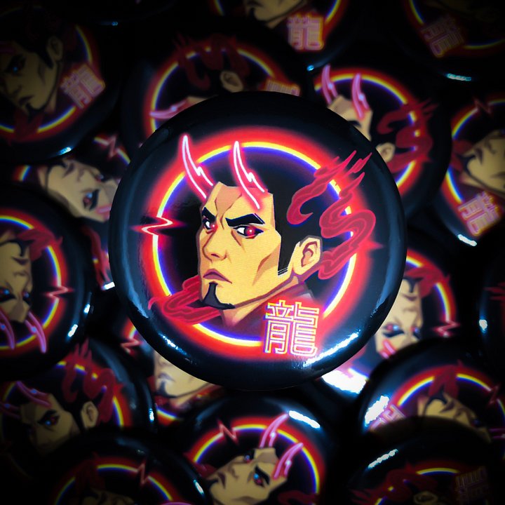 Dragon of Dojima - Button Pin product image (1)