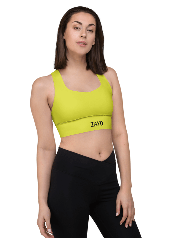 Sunshine Yellow Longline Sports Bra product image (3)
