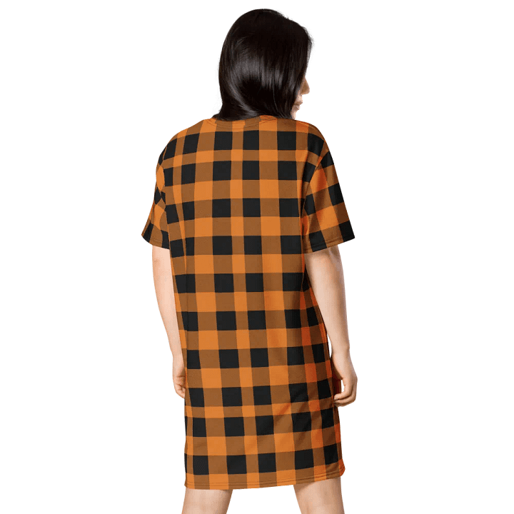 T-SHIRT DRESS VINTAGE CHECKERED ORANGE BLACK product image (2)