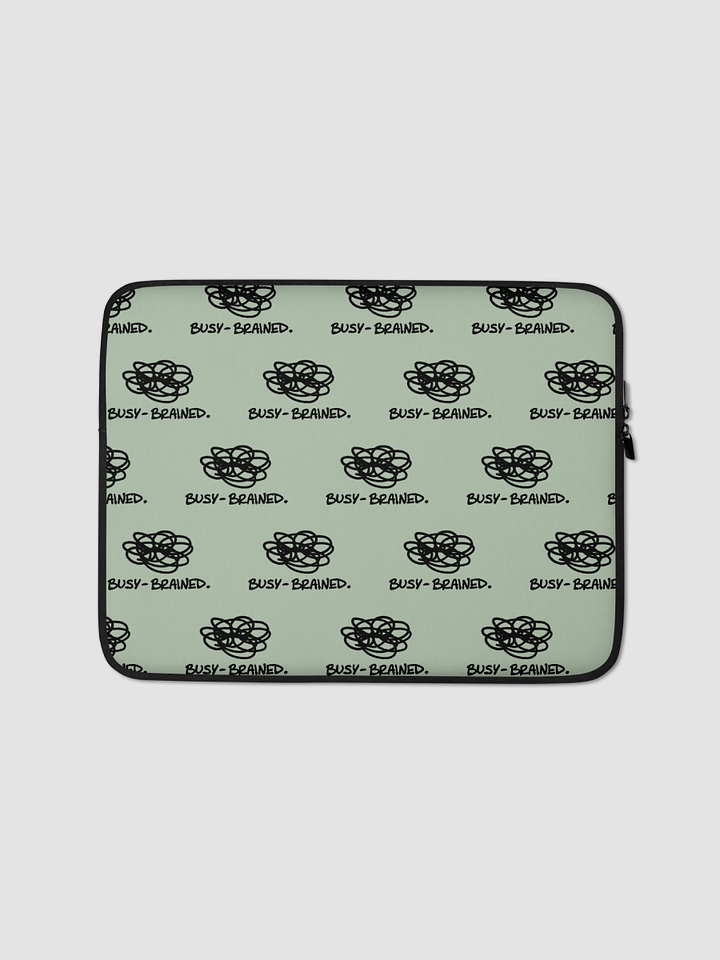 BUSY-BRAINED green laptop sleeve product image (1)