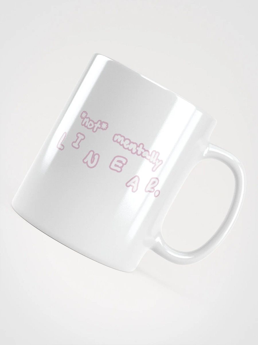 *not* mentally linear (lined design, #E1B9CE) glossy white mug product image (8)
