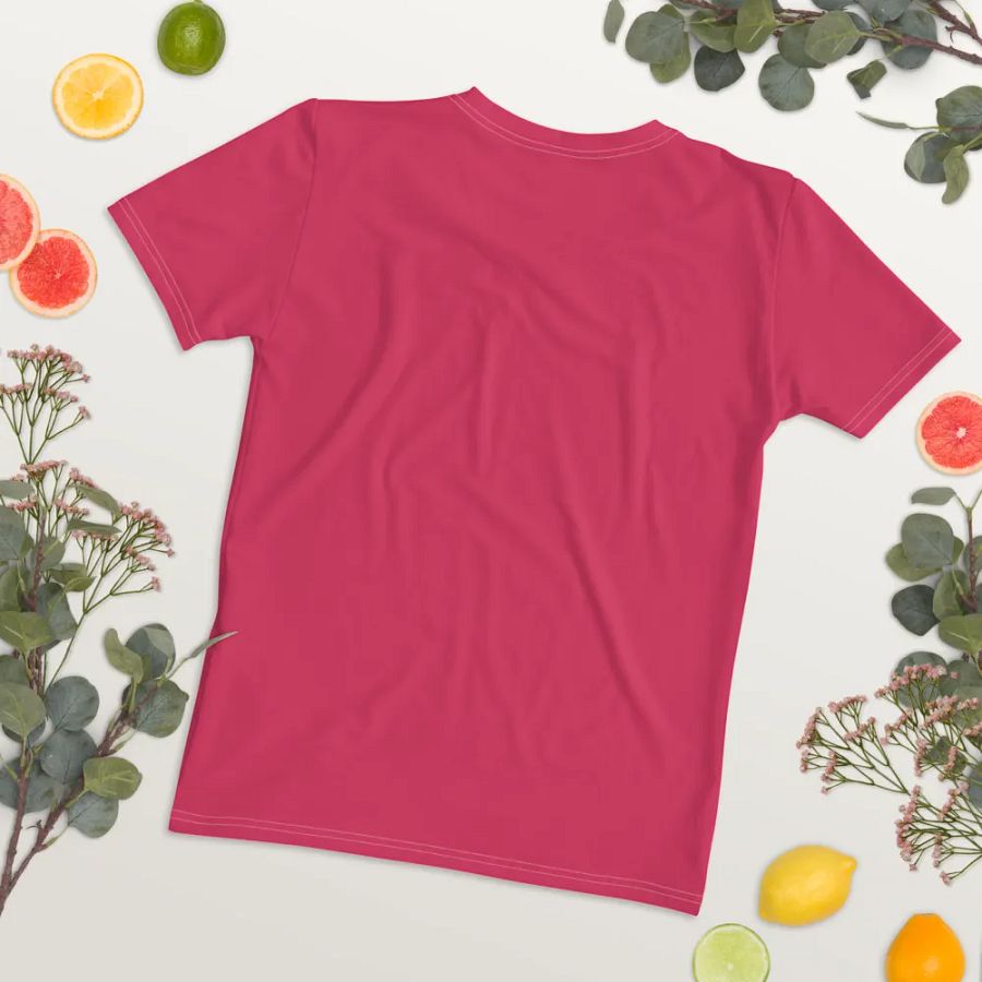 Plain Ruby Red True Summer Women's Crewneck Polyester Heavyweight Premium T-Shirt by Treasure Pie product image (12)