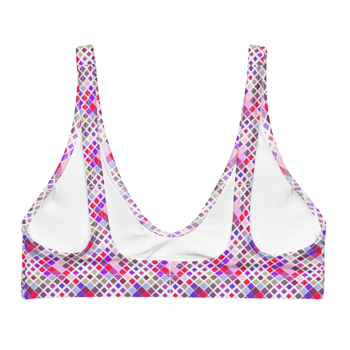 Colorful Square Pattern Design Padded Bikini Top product image (2)
