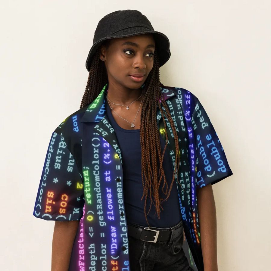 Computer Programming in C (unisex Hawaiian shirt) product image (3)