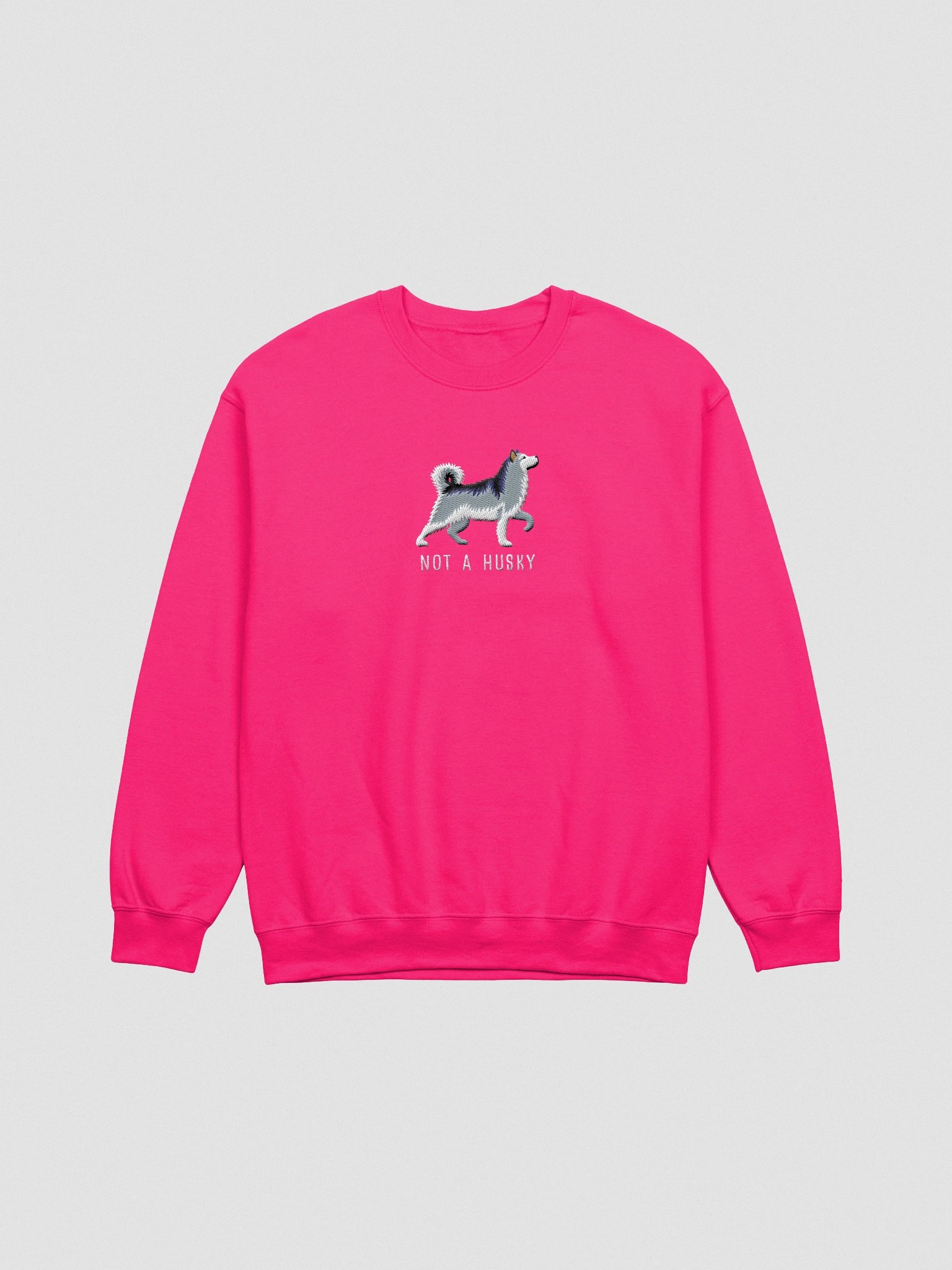 Not a Husky Sweatshirt (Embroidered) of an Alaskan Malamute(Gray & White) product image (4)