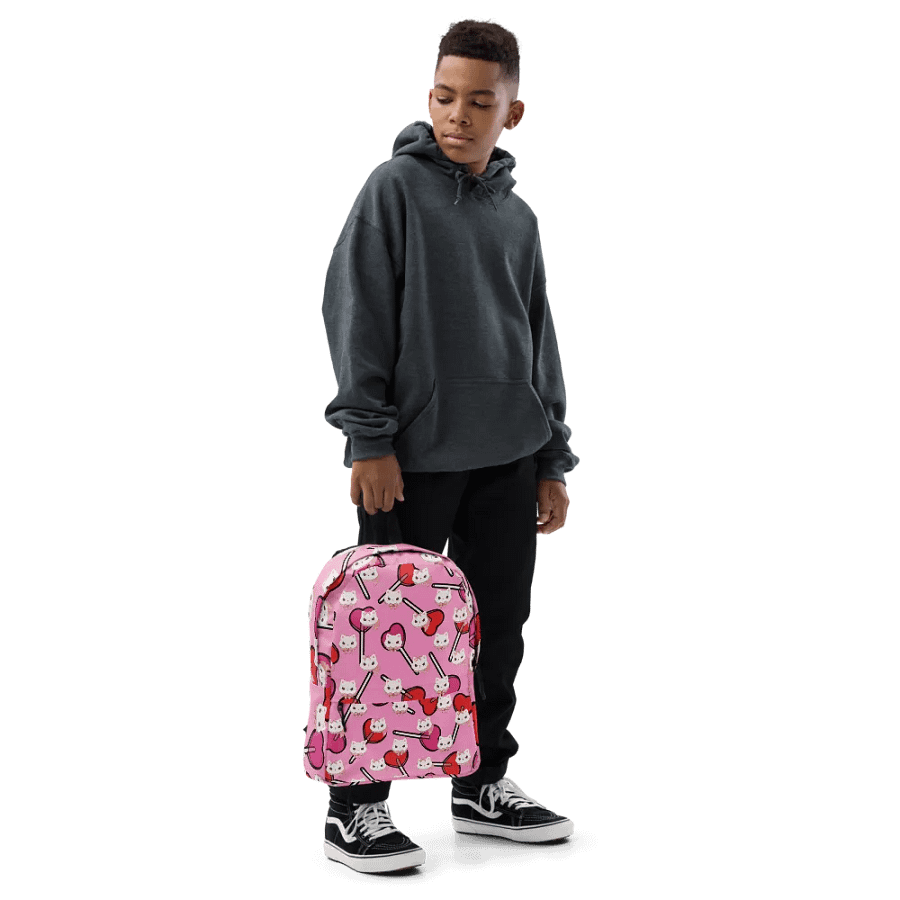 Whimsical Cat Faces All-Over Print Backpack for girls and students product image (6)