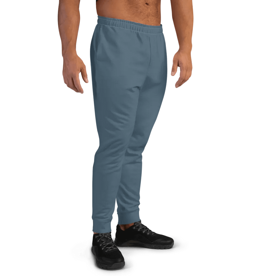 Plain Dark Greyish Blue Soft Summer Recycled Polyester Premium Men's Joggers by Treasure Pie product image (8)