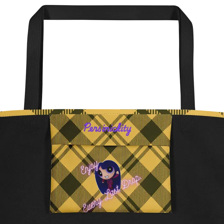 Pizza Love Tote Bag - Yellow Plaid product image (2)