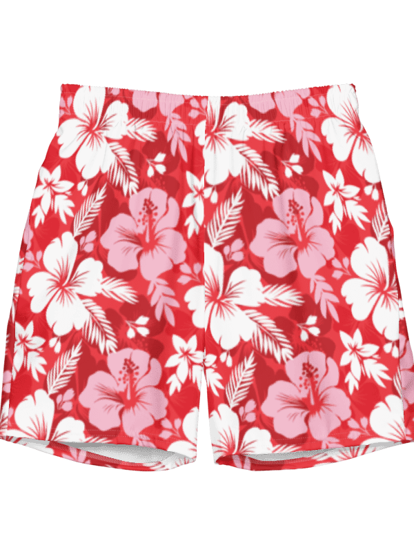 Pink Hibiscus Swim Trunks product image (1)