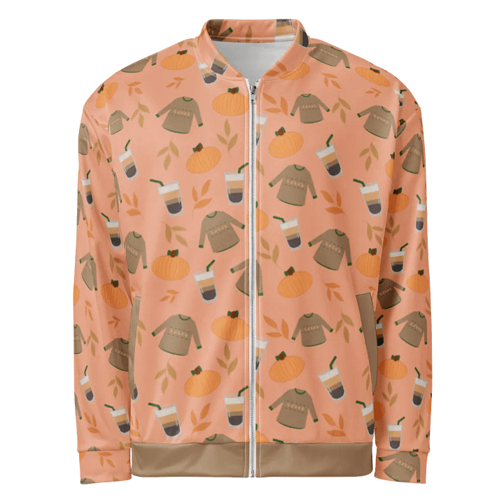 Cozy Fall Sweater Patterned Bomber Jacket product image (1)