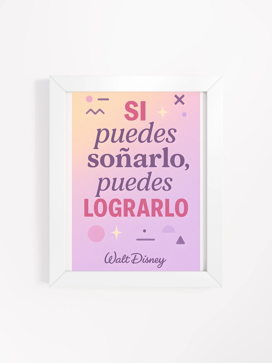 Póster inspiracional moderno con cita de Disney sobre sueños y logros product image (4)