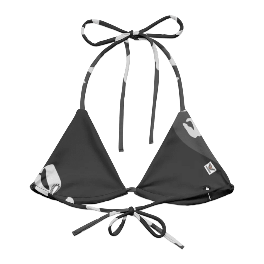 Flowing Grey Leopard All-Over Bikini Top product image (2)
