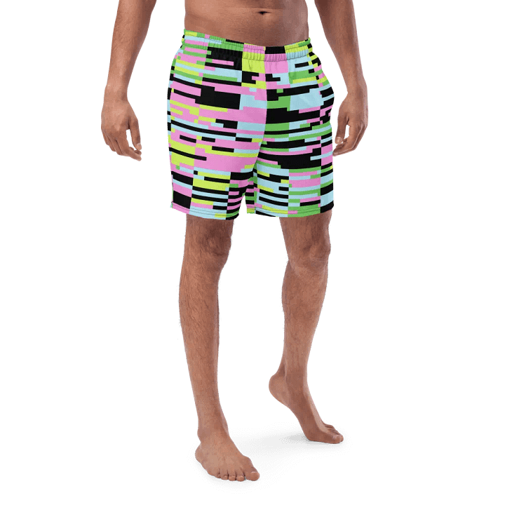 Pixelated Splash Men's Swim Trunks product image (1)