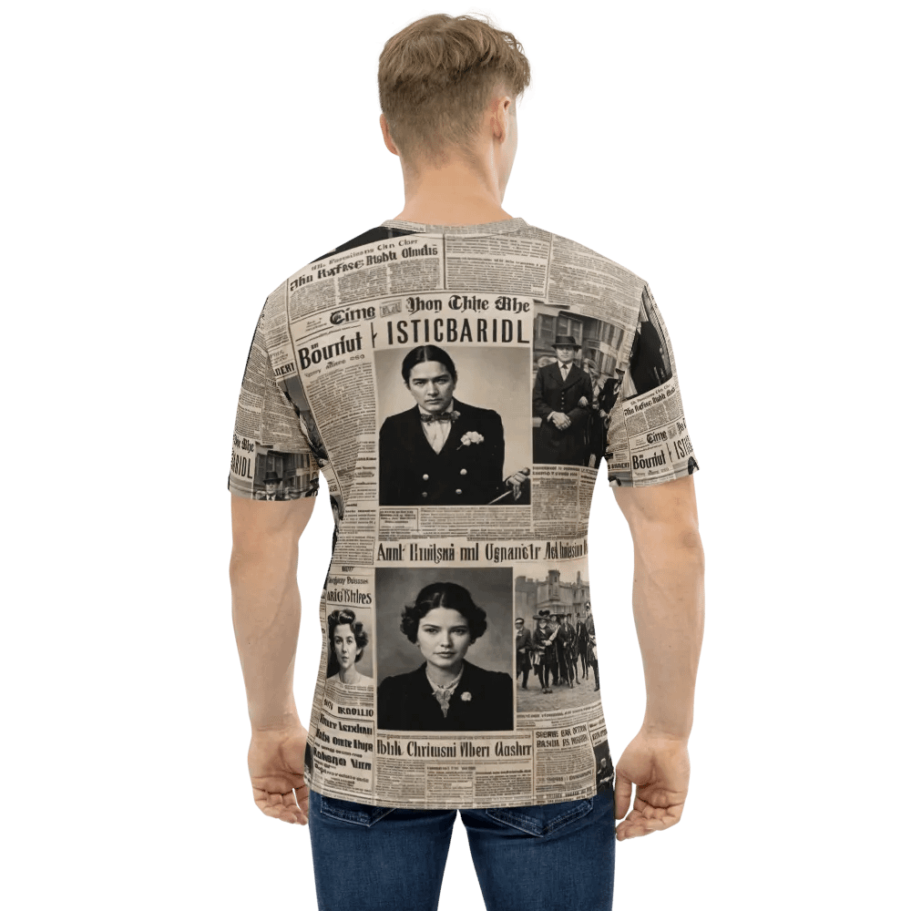 Vintage Newspaper Collage All-Over Print Tee product image (2)