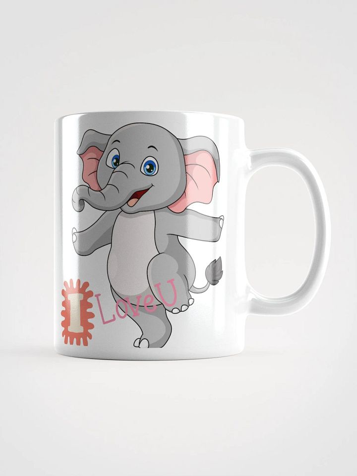 White Glossy Mug Elephant product image (1)