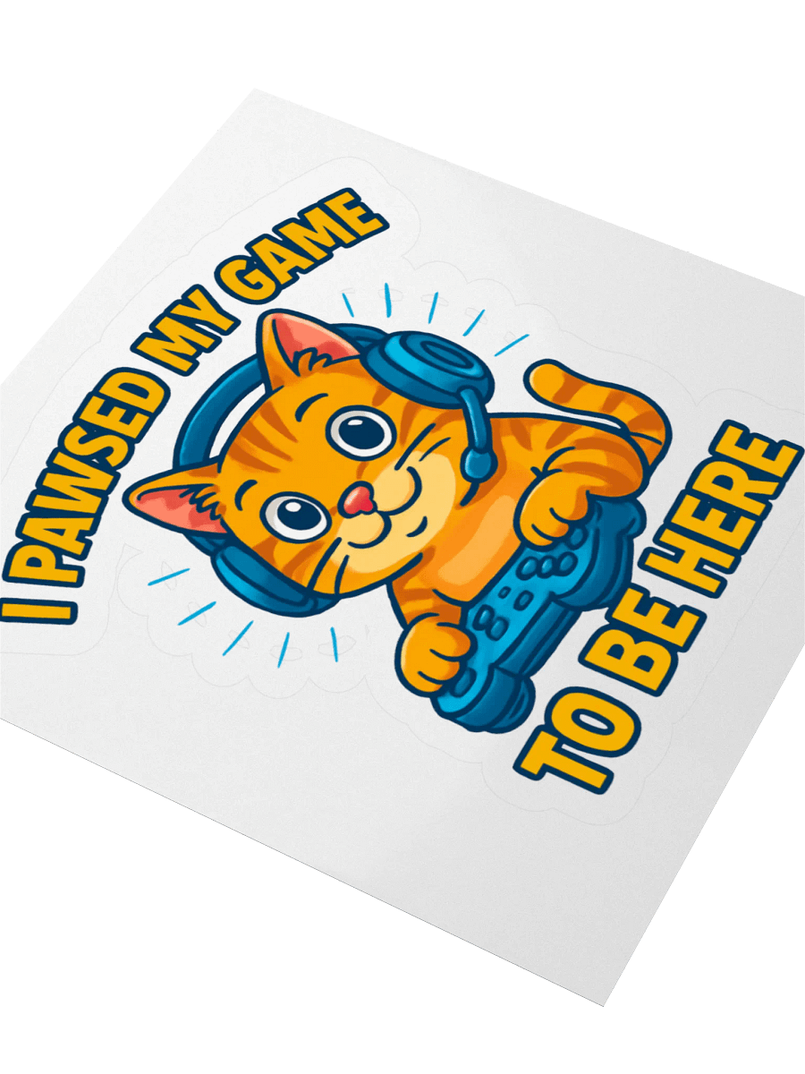 Gamer Cat Kiss Cut Stickers product image (7)