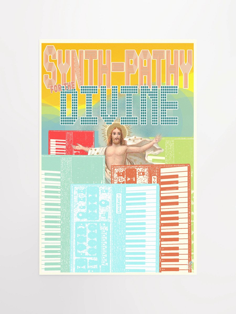 Synth-pathy for the divine, Prophet5 tribute, by Frank Fonik, Techno EDM Matte Paper Poster product image (8)