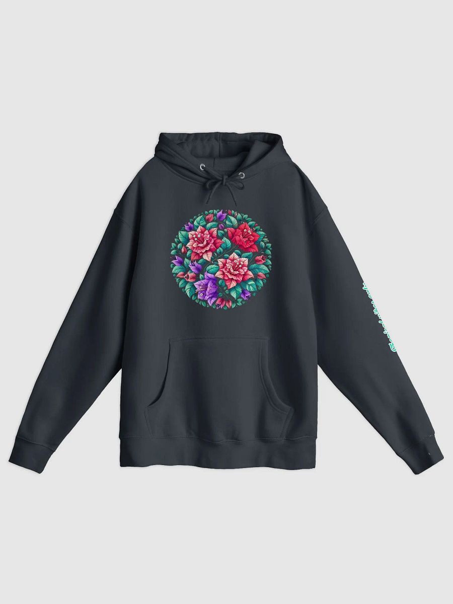Tropical Vibes Only Premium Hoodie | AI Design bougainvillea flower mandala motif product image (2)